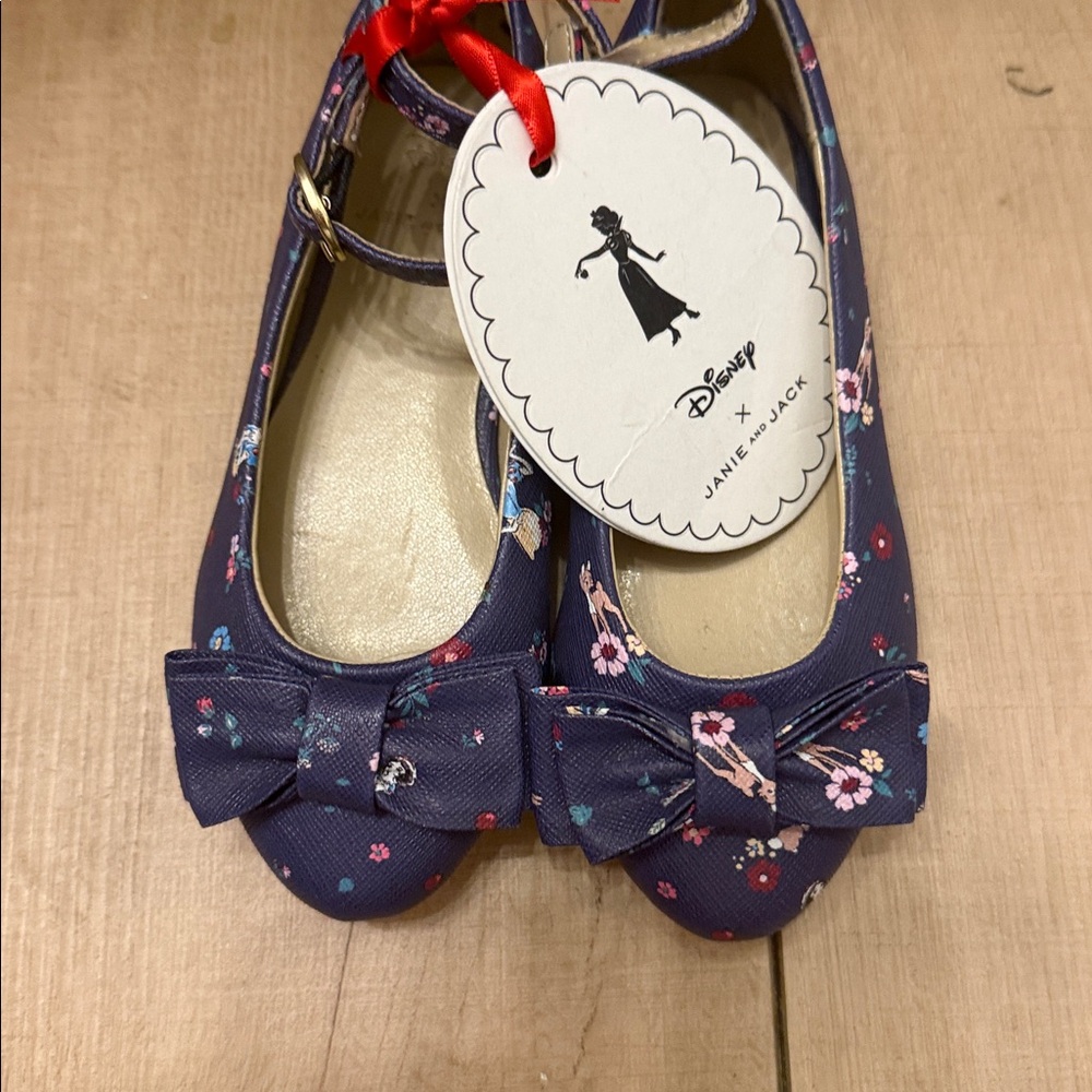Janie and Jack Navy Floral Dress Shoes